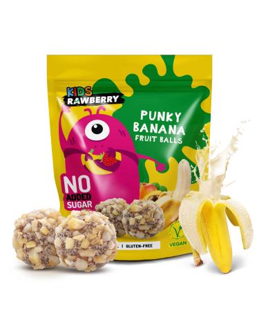 RAWBERRY Kids Banana Balls No Added Sugar Gluten Free Vegan Snack (8 x 50 g) Crispy Banana