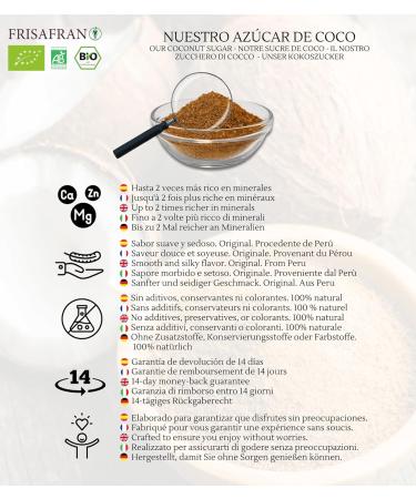 Frisafran Organic Coconut Blossom Sugar 2kg - Pure Natural Coconut Sugar for Healthy Sweetening - Buy Online on SooperMarket.com