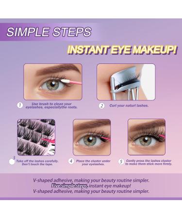 JoMay Self Adhesive Eyelashes - 48 PCS D Curl Glueless Lash Clusters | No Glue Needed Pre-Glued Eyelashes Set X01 (10-16 Mixed - Buy Online on SooperMarket.com