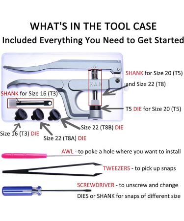 KAM Snaps Starter Kit - 360pcs Size 20 + Snap Pliers for Crafts & Clothing - Buy Online on SooperMarket.com