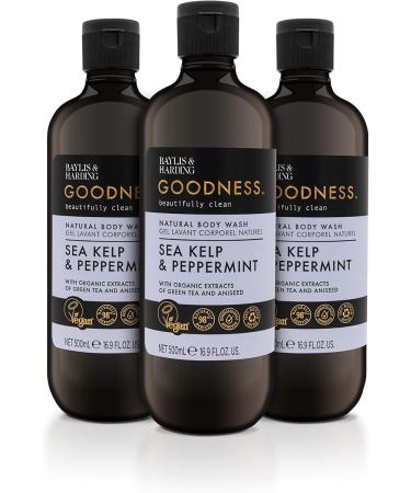 Baylis & Harding Goodness Sea Kelp & Peppermint Toiletries Bundle - 6 x 500ml Vegan Body & Hand Wash - Buy Online on SooperMarket.com