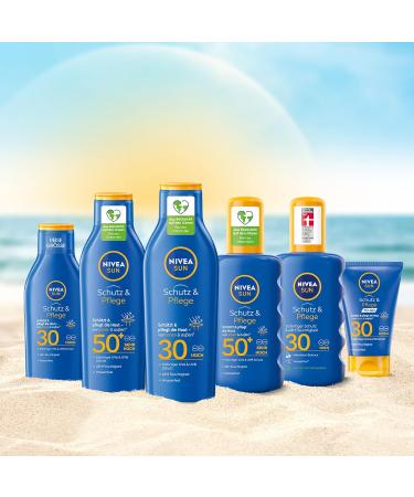 Nivea Sun Protection & Care Sun Milk LSF 30 - Travel Size Sunscreen (100ml) | 48h Moisture & UVA/UVB Protection - Buy Online on SooperMarket.com
