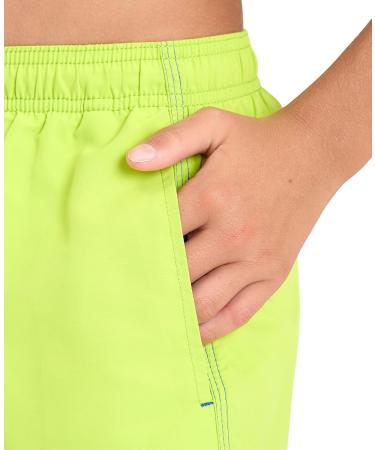 ARENA Boys' Beach Boxer Solid R Swim Trunks 164 | Soft Green-Neon Blue | International Shipping Available - Buy Online on SooperMarket.com