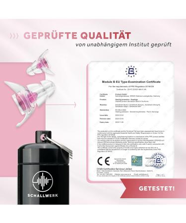 Buy Schallwerk Women+ Noise-Dampening Earplugs - Transparent Earplugs for Music Festivals Work & Learning - Compact Aluminum Case - Pink Filter - Buy Online on SooperMarket.com