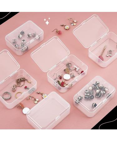 ISKYBOB 6 Pack Small Plastic Storage Containers - Clear Rectangle Organizer Case for Crafts & Bobby Pins (3.7x2.4in) - Buy Online on SooperMarket.com