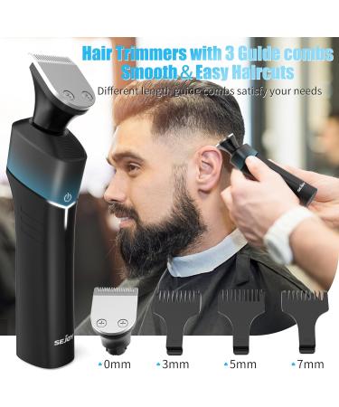 5-in-1 Electric Rotary Shaver for Men - IPX7 Waterproof, Rechargeable Cordless Razor for Shaving Beard, Body, and Pubic Hair - Blue - Buy Online on SooperMarket.com
