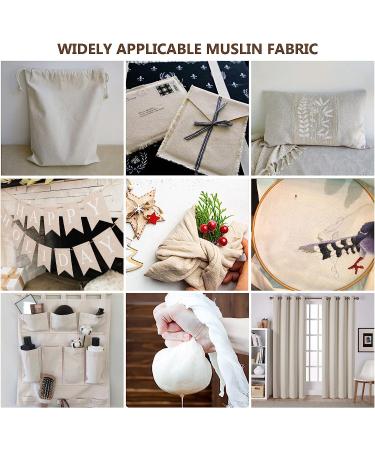 HOTGODEN 100% Cotton Muslin Fabric | 63x 2 Yards Unbleached Material for Sewing & Apparel - Buy Online on SooperMarket.com