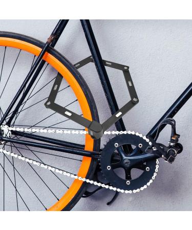 High-Security Folding Palace Bicycle Lock - Hardened Steel 6 Joints Includes 2 Keys & Key Ring - Perfect for Bikes & MTBs Black - Buy Online on SooperMarket.com