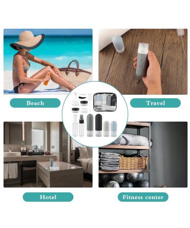 Buy Mezzar 16-Piece BPA-Free Silicone Travel Bottle Set | Perfect for Shampoo Lotion and Shower Gel | Black Travel Containers for International Shipping - Buy Online on SooperMarket.com