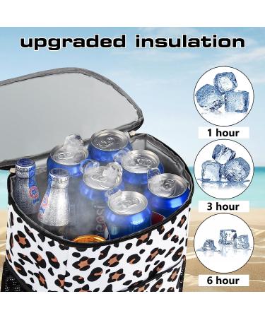 Wolka 35 Can Backpack Cooler - Insulated, Leak Proof, Waterproof, Lightweight - Ideal for Beach, Camping, Hiking - Snow Leopard Design - Great Gift for Men and Women - Buy Online on SooperMarket.com