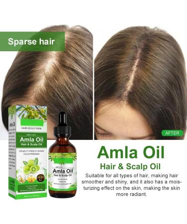 Amla Hair Oil Indian Amla Oil for Hair Amla Oil for Hair Growth Scalp Oil Nourishes Scalp Indian Hair Oil for Skin and Face Amla Essential Oil Hair Growth Oil for Women for Long Soft Strong Hair 60ml - Buy Online on SooperMarket.com