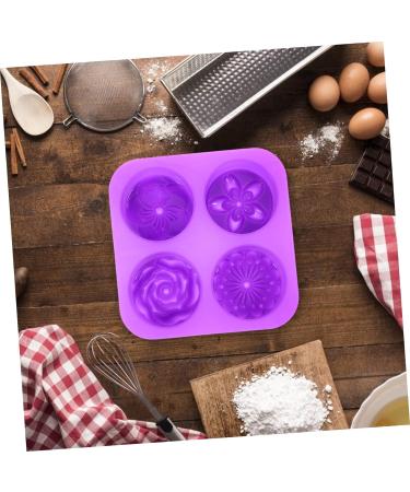 Zerodeko 6 Pcs Handmade Soap Mold Baking Muffin Mold Donut Candy Silicone Muffin Mold Baking Accessory Silicone Tools Silicone Molds Silicone DIY Mold Chocolate Silica Gel Roses Purple 3X16.6X16.6CMx6pcs - Buy Online on SooperMarket.com