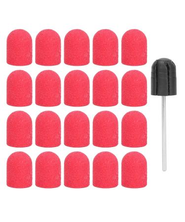 Nail Sanding Drill Bit 0.5 X 0.7in Easy To Store High Strength Nail Polishing Sanding Head Fine Sandpaper with Shaft for Grinding(Big red)