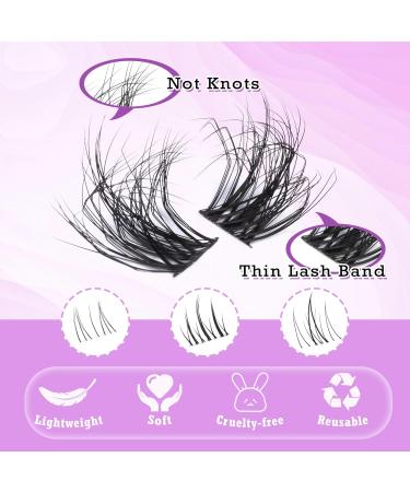 Focipeysa Wispy Lash Clusters - Natural DIY Eyelash Extensions | C Curl Individual Lashes 10-18mm with Applicator - Shop Now for International Shipping - Buy Online on SooperMarket.com