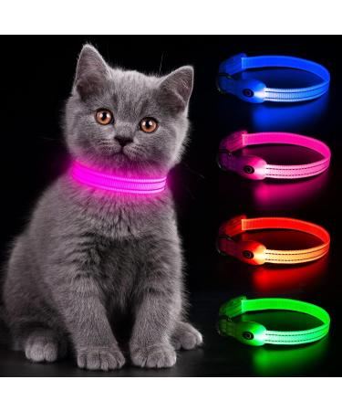 Buy YFBRITE LED Cat & Dog Neck Band - Adjustable Reflective Safety Collar in Pink XS - Comfortable Glowing Puppy Straps - Buy Online on SooperMarket.com