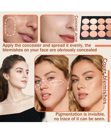15 Colors Correcting Concealer Palette with Brush Colors Corrector Palettes Long Lasting Moisturizing Cream Contour Makeup Palette - Buy Online on SooperMarket.com