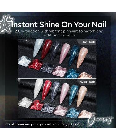 modelones Reflective Glitter Gel Nail Polish Set of 6 Colors Including Pink Red Silver Holographic Gel Polish Kit UV LED Soak Off Nail Polish Home DIY Manicure Nail Salon Varnish LAST DANCE 1.17 ml (Pack of 6) - Buy Online on SooperMarket.com