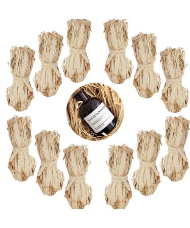 600g Natural Raffia Paper Raffia Ribbon Raffia Grass for Florist Bouquets Decoration Crafts  Christmas Raffia Gift Wrap Total 12 x 50g (12 Bundles)