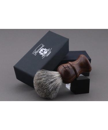Haryali London Men's Wooden Shaving Set - Straight Razor Black Badger Hair & Stand | Best International Shipping - Buy Online on SooperMarket.com