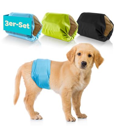 Dog is K nig dog diapers for male 3 pcs suction -strong dog diapers male |Comfortable dogs diapers with incontinence dog - environmentally friendly male diaper washable |Dog diaper easy to clean black |Blue |Green XS (23 - 32cm)