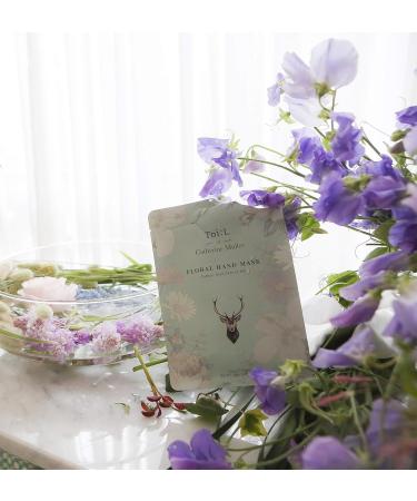 Toi L x Catherine Muller Floral Hand Mask Glove (1 Tin/8 Pairs) - Moisturizing Glove for Dry Hands with Premium Hand Spa Treatment - Whitening, Repairing, and Hydrating for Rough & Damaged Hands - Buy Online on SooperMarket.com