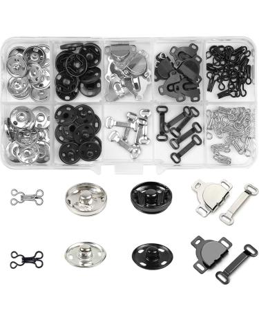 Sew-on Snap Press Button Sewing Hook and Eye Closure for Skirt  Dress  Bra Clothes Craft
