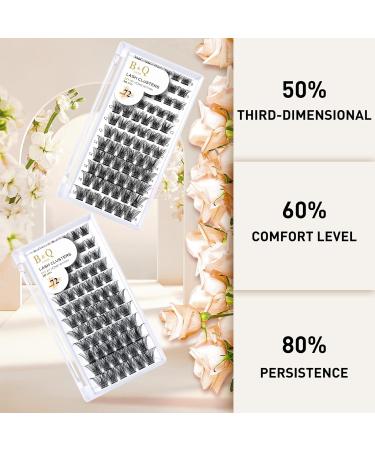 72 B&Q D Curl Cluster Lashes | Individual DIY Soft Fluffy Extensions - D-16mm | Natural Eyelash Clusters - B 02 - Buy Online on SooperMarket.com