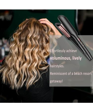 Double Barrel Curling Iron Wand | Perfect Wavy Crimper for Short Hair | International Shipping Available - Buy Online on SooperMarket.com