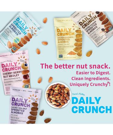 Golden Goodness Daily Crunch Sprouted Almonds 5oz (2 Pack) - Savory Spice Blend, Sea Salt & Turmeric | Keto Friendly, Non-GMO, Vegan, Healthy Snack - Buy Online on SooperMarket.com