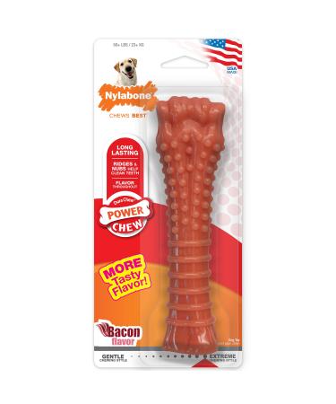 Nylabone Dura Chew Extreme Tough Dog Chew Toy Bone Bacon Flavour XL for Dogs over 23 kg Dura Chew Bacon Extra Large