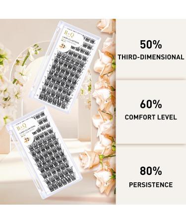 Cluster Lashes B25 D-8-16 MIX | Mega Volume Soft Fluffy Eyelash Extensions for DIY Individual Lash Clusters - C D Curl Option | 72 Clusters - B&Q - Buy Online on SooperMarket.com