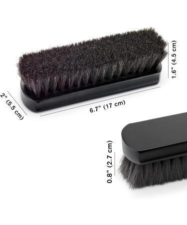 Stone and Clark Premium Black Horsehair Shoe Brush - 100% Horse Hair Bristles, Beech Wood Handle - Shoe Polish Perfection - Buy Online on SooperMarket.com