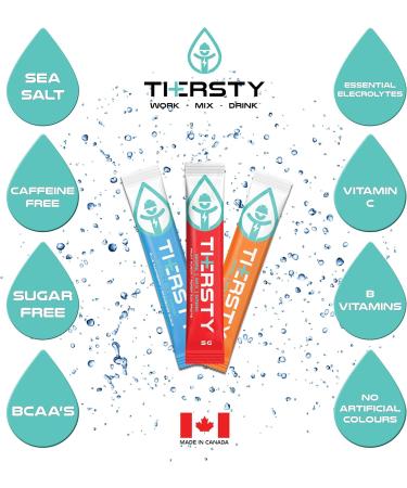 Thersty Electrolyte Powder ZERO Sugar Electrolyte Packets Designed for Rapid Hydration. All Natural Ingredients and Trusted by the World s most Demanding Industries 10 Servings - Lemon Lime - Buy Online on SooperMarket.com