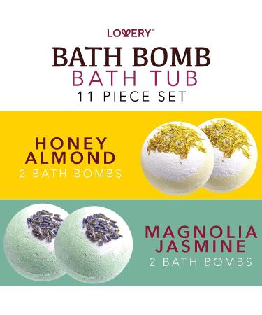 Fathers Day Gift: 10 Oversized Bath Bombs with Shea & Coco Butter, Dry Flower Petals, Multiple Fragrances - Rich Spa Bath Set in Cute Tub - Perfect Birthday Gift for Women and Men - Buy Online on SooperMarket.com