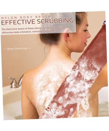 PLAFOPE 1 Set Bath Towel Exfoliating Washcloth African Net Cloth Body Scrubber Exfoliator Towels Brown Nylon - Buy Online on SooperMarket.com