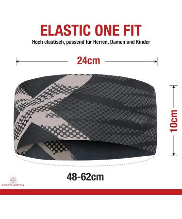 Sports Headband for Turning - Lightweight Elastic Quick-Drying Ideal for Hiking Running Biking and Skiing - Black Gray - Single Pack - Buy Online on SooperMarket.com