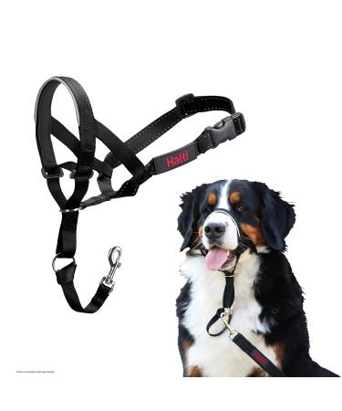 Halti head harness-prevents your dog from pulling on a leash simple adjustment light with padded nose strap anti-train neck band for large dogs (size 5 black) 5 black