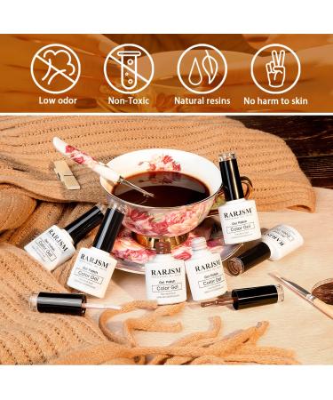 6-Piece Gel Nail Polish Set: Brown, Coffee, Wine Red, Burgundy, Nude, Purple, Pink, Champagne, Gold Glitter - Winter Colors | Soak Off, Salon-Quality, Ideal for Beginners & DIY Manicures - Buy Online on SooperMarket.com