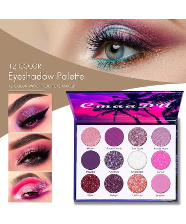 Eyeshadow Nude Palette 12 Colors High Pigment Shimmer Matte Glitter Eyeshadow Makeup Palette Neutral Eyeshadow Pallet Long Lasting Waterproof - Buy Online on SooperMarket.com