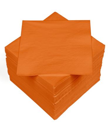 HEKU 100 single-colored napkins 3-layer 33x33cm i Uniform quality for events & gastronomy I practical 5-pack I highly absorbent and stylish orange
