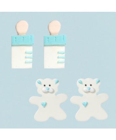 Baking Decorations Baby Mix Set in Blue 8 Pieces Various Baby Motifs as Fondant Decoration for Baking Cupcakes & Muffins Ideal for Baby Showers & Gender Reveal Parties - Buy Online on SooperMarket.com