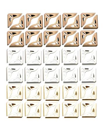 150PCS Book Corner Protector Metal Corner Cover for Scrapbook Album Menu Folder Include 50PCS Silver 50PCS Gold and 50PCS Bronze