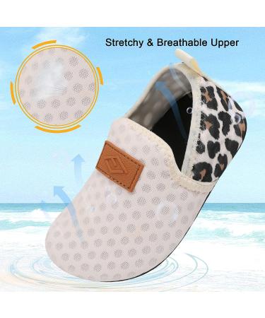 Lefflow Toddler Water Shoes - Quick Dry Beach Swim Socks - Non Slip House Slippers - Size 8.5-9 Toddler - Leopard Print - Buy Online on SooperMarket.com