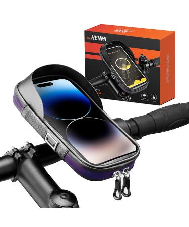 Henmi cell phone holder bike waterproof IPX5 frame pocket bike with TPU touchscreen cell phone bag bike for smartphone up to 7 inches for MTB racing bike ebike bike accessories 19*10*3.5cm