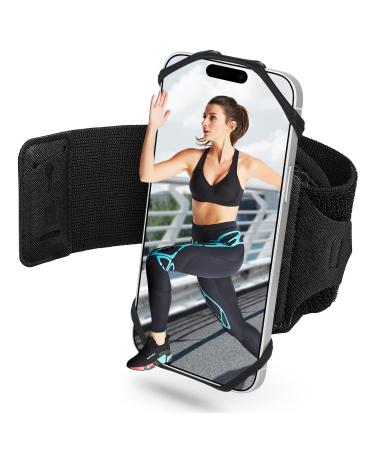 Sports hardship cell phone removable - Eotw cell phone bracelet jogging 360 rotatable for iPhone 15/14/13 Pro/12/11 Pro Max Galaxy S24+/S22 FE Joggen cell phone pocket for running (4.5 " 7") for 4.5" 7.0" black