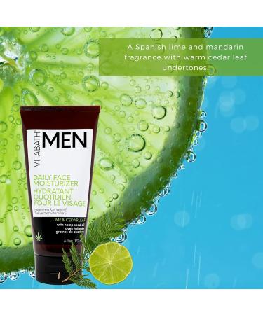 Vitabath Men's Reviving Face Cream - Hydrating Skincare for Dry Skin Reduces Wrinkles & Fine Lines - Lime & Cedarleaf - 6 fl oz - Buy Online on SooperMarket.com