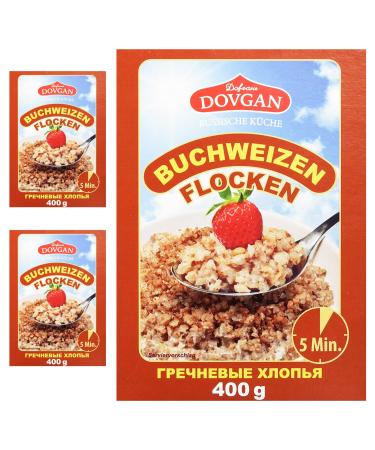 3x400g Dovgan buckwheat flakes (Greek buckwheat flakes)