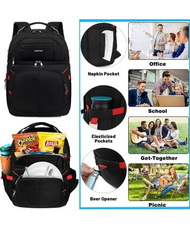 Insulated Cooler Backpack - Waterproof & Leak Proof - 30 Can Capacity - Keeps Food and Drinks Hot/Cold for 12 Hours - Red - Buy Online on SooperMarket.com