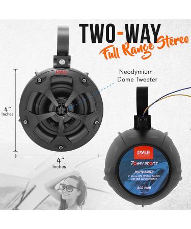 Pyle PLUTV44BTR 2-Way Dual Waterproof Off-Road Tower Speakers - 800W Marine Grade with RGB Lights & Remote, for ATV/UTV, Jeep, Boat - Black - Buy Online on SooperMarket.com