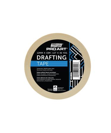 Pro Art Low Tack Drafting Tape, 1/2-inch x 36-Yard Roll, Natural